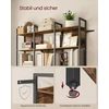 Songmics Pastatoma lentyna su 5 atviromis lentynomis, 24 x 128 x 154,1 cm, ruda/juoda
