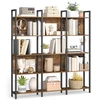 Songmics Pastatoma lentyna su 5 atviromis lentynomis, 24 x 128 x 154,1 cm, ruda/juoda