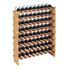 Koduva Pastatoma vyno lentyna VEVOR, 8 aukštų, 72 buteliams, natūrali, 96 x 25 x 119 cm