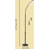 Koduva Pastatomas šviestuvas 15 W, reguliuojamas aukštis 141–175 cm, matinis juodas