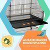 Koduva Paukščių narvas su sėdėjimo kartimis, paukščių žaislais, išimamu dugno padėklu, 1 lentyna, pilkas