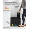 Koduva Perdirbimo šiukšliadėžė 24 l, 3 skyriai, plieninė, juoda, 46,5 x 29,5 x 40,5–65 cm
