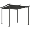 Koduva Pergola 3 x 3 m su stumdomu stogu, metalinis rėmas, tamsiai pilka