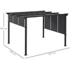 Koduva Pergola su ištraukiamu stogeliu, tume pilka, 3 x 3,5 m