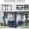 Koduva Pergola su stumdomu stogu, tamsiai pilka, 2,97 x 2,95 x 2,3 m