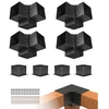 Koduva Pergolos laikiklių rinkinys VEVOR, 8 vnt., 3 krypčių, 142 x 142 mm, anglinis plienas