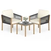 Koduva Pinti lauko baldų komplektas su pagalvėlėmis, smėlio spalvos