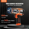 VEVOR Pneumatinis smūginis veržliasukis, 1,3 cm pavara, iki 1894,6 Nm, su 11 dalių CR-V plieno galvučių rinkiniu ir dėklu