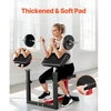 Koduva Preacher curl suoliukas su kojų treniruokliu, VEVOR qb035, juodas ir raudonas, 73 x 55 x 18 cm