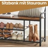 Koduva Prieškambario kabykla su batų lentyna, 9 kabliukai, 85 x 30 x 180,5 cm, ruda-juoda
