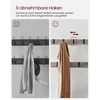 Songmics Prieškambario kabykla su batų lentynomis ir sėdyne, 9 kabliukai, 33,7 x 84 x 183 cm, pilkai ruda-juoda