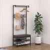 Koduva Prieškambario kabykla su batų suoliuku, metalas, juoda ir ruda, 72,5 x 35 x 180 cm