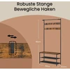 Koduva Prieškambario kabykla su batų suoliuku, 32,2 x 84 x 180 cm, ruda-juoda, 9 nuimami kabliukai
