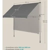 Songmics Prispaudžiama markizė balkonui 350 x 120 cm, antracito, reguliuojamo aukščio 220–300 cm