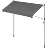 Songmics Prispaudžiama markizė balkonui 350 x 120 cm, antracito, reguliuojamo aukščio 220–300 cm