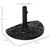 Koduva Pusinis skėčio pagrindas, 9kg, juodas, HDPE/cementas/metalas, gėlės dizainas, Ø35/38/48 mm stiebams