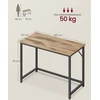 Songmics Rašomasis stalas, 100 x 50 x 76 cm, medžio drožlių plokštė ir plienas, camel rudos–juodos spalvos