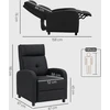 Koduva Recliner chair su atlošimo funkcija, ištraukiama kojų atrama, kišeninių spyruoklių blokas, juoda, iki 150 kg