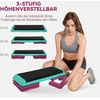 Koduva Reguliuojama aerobikos step platforma, juoda / žalia / violetinė, 110 x 40 x 20 cm