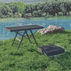 Koduva Reguliuojamas stovyklavimo stalas, sulankstomas, metalinis grotelių stalviršis, juodas, 90 x 40,5 x 48-58 cm