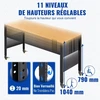 VEVOR Reguliuojamo aukščio darbastalis O4820L, su ratukais ir elektros lizdais, rudas, 122 x 51 x 79-104 cm