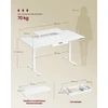 Songmics Reguliuojamo aukščio darbo stalas 140 x 70 cm su monitoriaus stovu, stalčiumi ir USB-C, baltas
