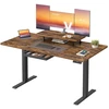 Koduva Reguliuojamo aukščio rašomasis stalas 140 x 70 cm, su monitoriaus stovu, stalčiumi ir USB-C, rudas