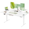 Songmics Reguliuojamo aukščio rašomasis stalas su monitoriaus lentyna, USB-C, 160x80 cm, baltas