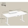Songmics Reguliuojamo aukščio rašomasis stalas 140 x 70 cm, su monitoriaus stovu, stalčiumi, baltas