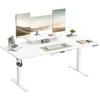Koduva Reguliuojamo aukščio rašomasis stalas 160 x 80 cm, baltas, su monitoriaus stovu ir stalčiumi
