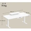 Koduva Reguliuojamo aukščio rašomasis stalas 160 x 80 cm, baltas, su monitoriaus stovu ir stalčiumi