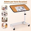 Promotion Reguliuojamo aukščio staliukas prie lovos su ratukais, baltas, 80 x 39 x 73-93 cm