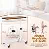 Promotion Reguliuojamo aukščio staliukas prie lovos su ratukais, baltas, 80 x 39 x 73-93 cm