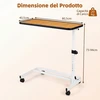 Promotion Reguliuojamo aukščio staliukas prie lovos su ratukais, baltas, 80 x 39 x 73-93 cm