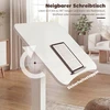 Koduva Reguliuojamo aukščio stovimas rašomasis stalas ant ratukų, baltas, 60,5 x 52 x 75-114 cm