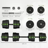Koduva Reguliuojamų hantelių ir štangos rinkinys 2-in-1, 30 kg, juodas/žalias