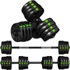 Koduva Reguliuojamų hantelių ir štangos rinkinys 2-in-1, 30 kg, juodas/žalias