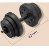 Songmics Reguliuojamų hantelių rinkinys 20 kg, 2 x 10 kg, juodas, su jungiamuoju plieniniu vamzdžiu