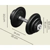 Koduva Reguliuojamų hantelių rinkinys, ketaus, juodas, 2 x 20 kg, 35 cm