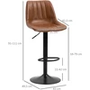 Koduva Retro stiliaus baro kėdžių 2 dalių komplektas, su kojų atrama, reguliuojamas aukštis, ruda, 43 x 49,5 x 91-111 cm