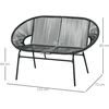 Fotelis Koduva Rotango sodo sofa, juoda, 132 x 72 x 83 cm