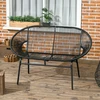 Fotelis Koduva Rotango sodo sofa, juoda, 132 x 72 x 83 cm
