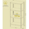Koduva Sandėliavimo lentyna su 4 lentynomis, 40 x 80 x 160 cm, iki 520 kg, plienas ir MDF