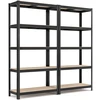 Koduva Sandėliavimo lentynos, 2 vnt., 180 x 90 x 40 cm, plienas ir MDF, juodos