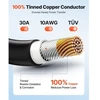 Koduva Saulės modulių ilginimo kabelis VEVOR, 19,9 m + 19,9 m, 10 AWG (6 mm²), juodas / raudonas