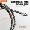 VEVOR Sekcinis vamzdžių valymo trosas su 7 pjaustytuvais, 20,1 m x 16 mm, vamzdžiams 20-100 mm