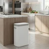 Songmics Sensorinė šiukšliadėžė 50 l, balta, plienas ir PP plastikas, 42,5 x 27,1 x 58,7 cm