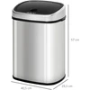 Koduva Sensorinis šiukšliadėžė 48 l, automatinė, sidabrinė, nerūdijantis plienas/ABS
