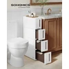 Songmics Siaura daiktų laikymo lentyna su ratukais ir 4 stalčiais, PP plastikas, 45,2 x 17,3 x 84 cm, balta-ruda