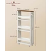 Songmics Siauras mobilus vežimėlis su 4 lentynomis, rankena, 15 x 43,2 x 86,5 cm, balta/ruda